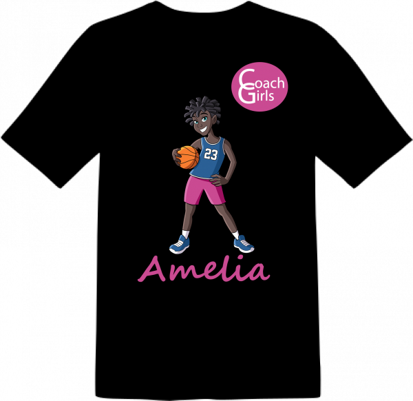 Amelia 23 - Black T-Shirt - Coach Girls Team