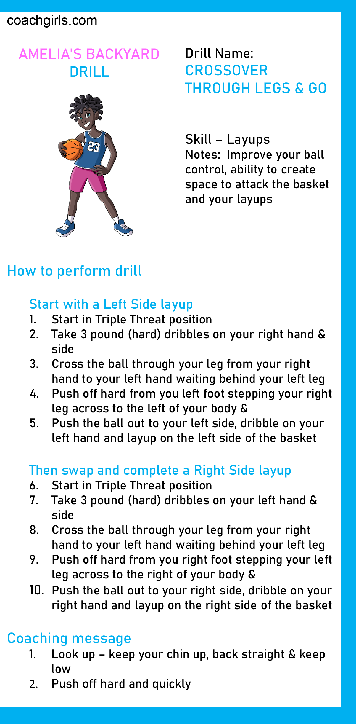 Basketball Backyard Drills - Crossover Through Legs and Go